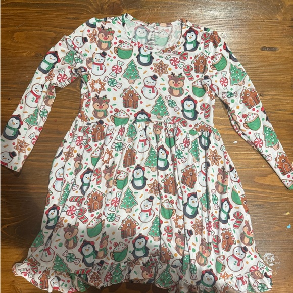 Posh Peanut Holiday Penguin PJ Dress - Green and Red - Picture 1 of 5